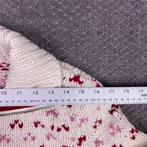 American Eagle Handknit Sweater Women's Large Alpaca Blend Bear Tree Fair Isle - Picture 12 of 14